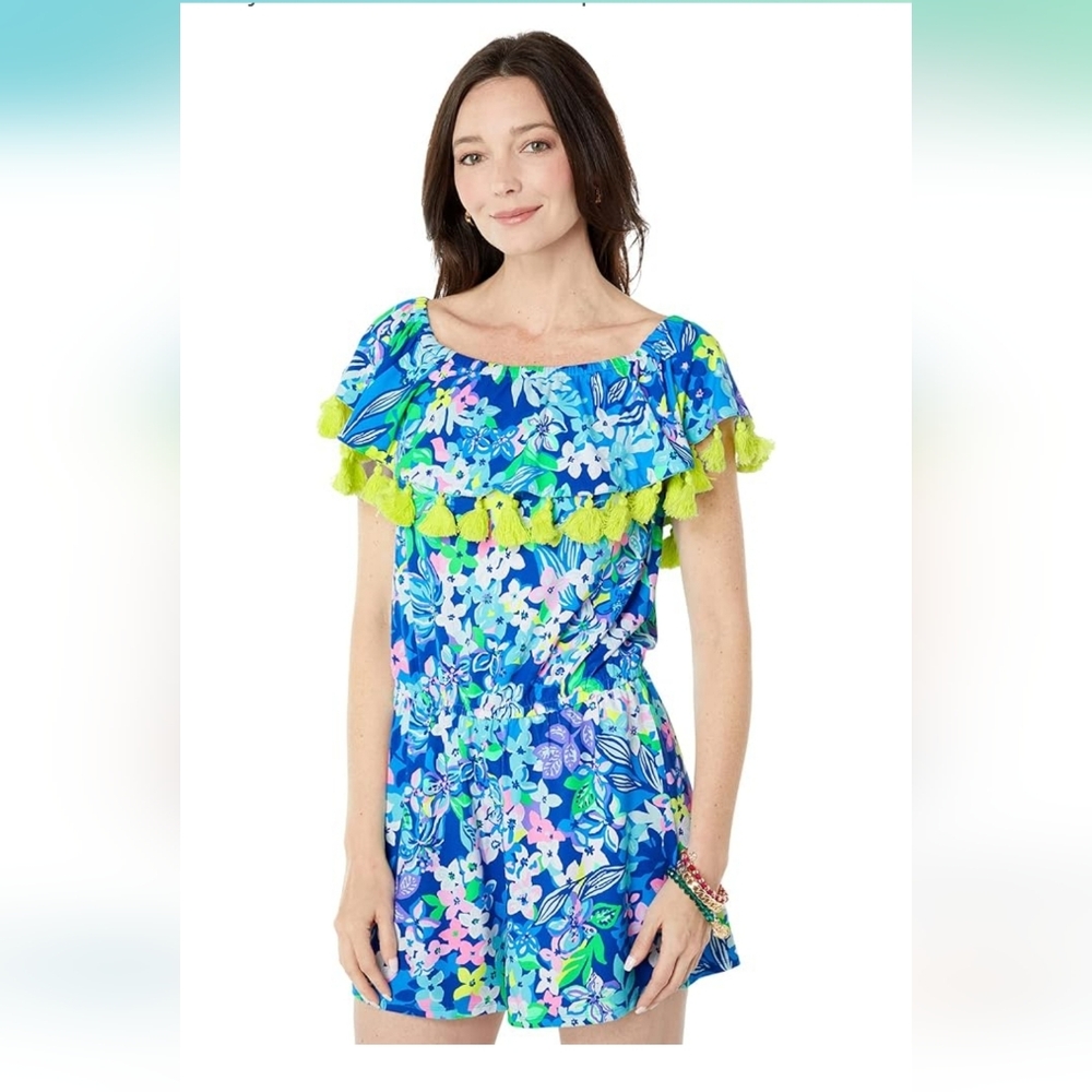 Lilly Pulitzer La Fortuna Romper Borealis Blue SZ XS